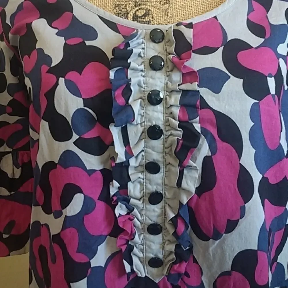 Kensie Girl Bohemian Ruffle Bell Sleeve Dress Sz Med